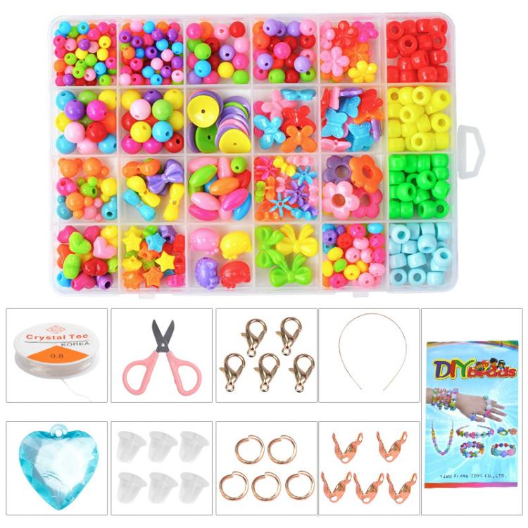 24-grid DIY Beaded Bracelet Kit Educational Toy with Toolkit