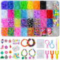 Rainbow Rubber Bands DIY Craft Bracelet Making Kit, 1600 PCS/Box 36-grid