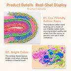 Rainbow Rubber Bands DIY Craft Bracelet Making Kit, 1600 PCS/Box 36-grid