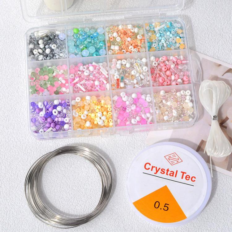 Children DIY Mixed-Color Beaded Bracelet Kit Random Color Delivery — 9-grid