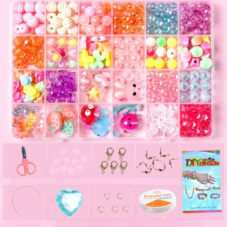 24-grid Children DIY Beaded Bracelet Kit — 24-grid (Energetic Girl)