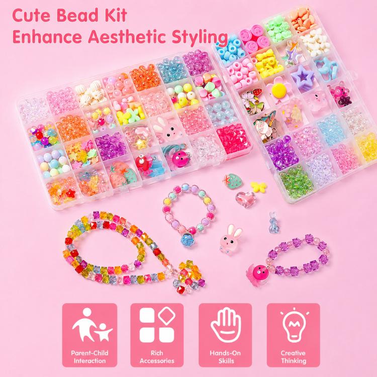 24-grid Children DIY Beaded Bracelet Kit