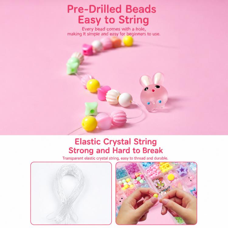 24-grid Children DIY Beaded Bracelet Kit