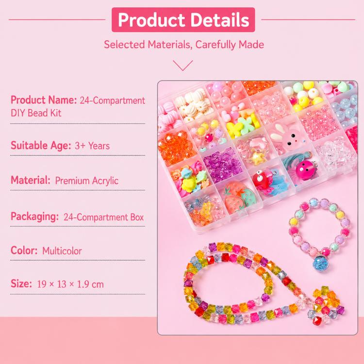 24-grid Children DIY Beaded Bracelet Kit