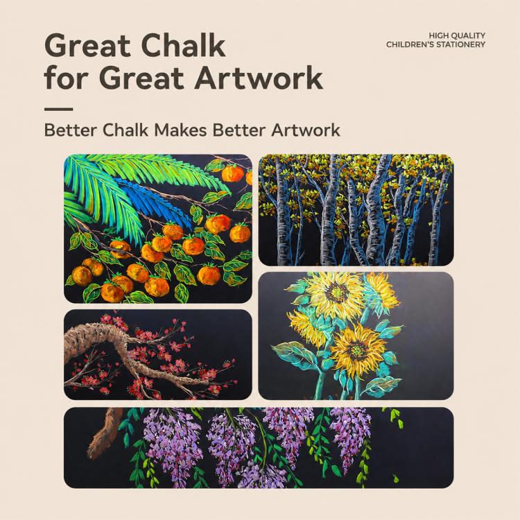 ENMY Dust-Reduced Colored Chalk for Blackboard, Drawing, Doodling