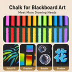 ENMY Dust-Reduced Colored Chalk for Blackboard, Drawing, Doodling