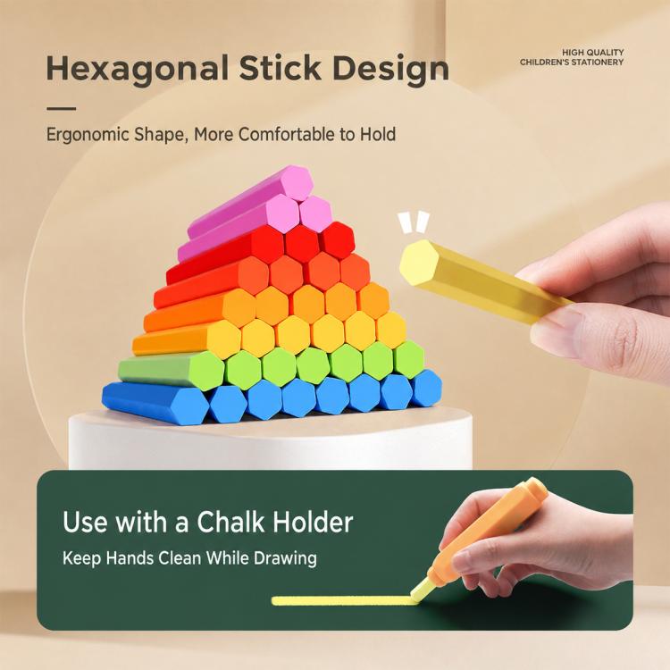 ENMY Dust-Reduced Colored Chalk for Blackboard, Drawing, Doodling