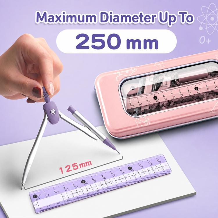 8PCS / Set Anti-myopia Compass and Ruler Set For Students — view 8