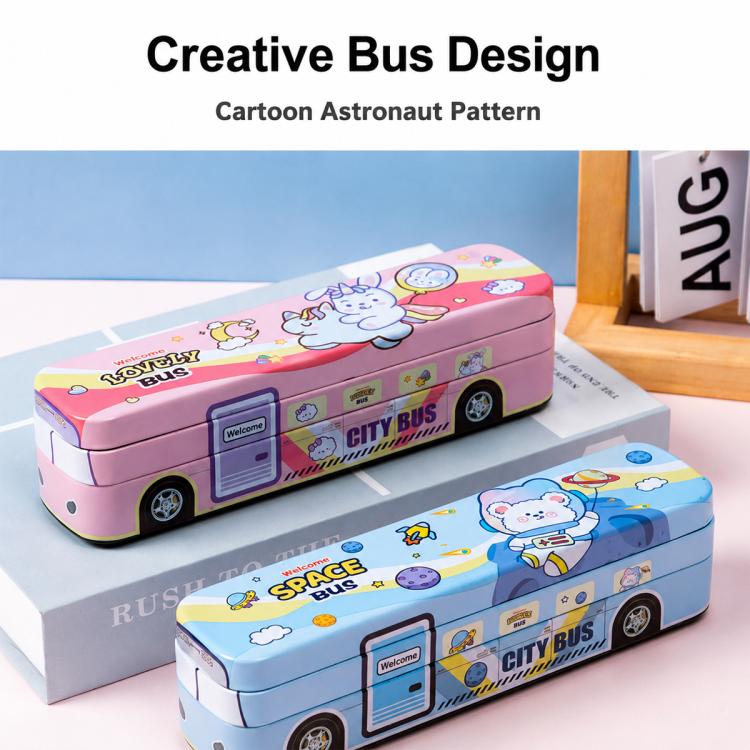 Creative Bus Double-Layer Metal Pencil Box — view 6
