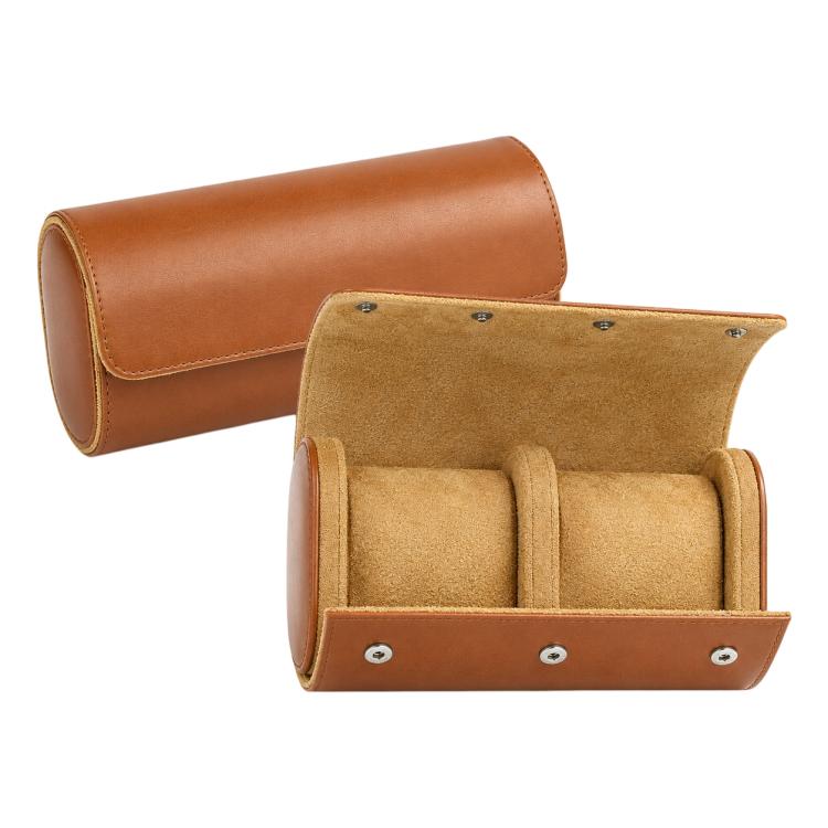 Portable Vintage Leather Watch Storage Case — Two Slots