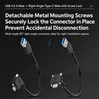 USB 3.0 Male to Left Angle USB-C / Type-C 3.1 Data Cable with Screw-lock — view 7
