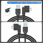 USB 3.0 Male to Left Angle USB-C / Type-C 3.1 Data Cable with Screw-lock — view 13