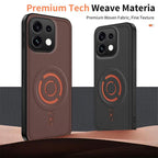 WANLONFENG Tech Fabric Texture Magnetic Phone Case with 2pcs Screen Films