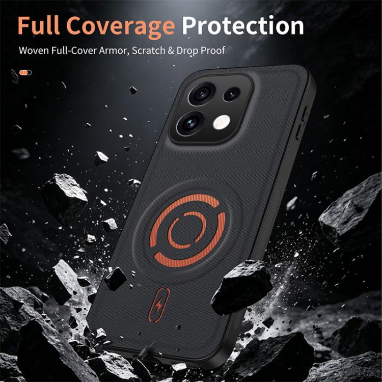 WANLONFENG Tech Fabric Texture Magnetic Phone Case with 2pcs Screen Films