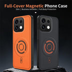WANLONFENG Tech Fabric Texture Magnetic Phone Case with 2pcs Screen Films