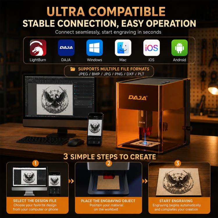 DAJA DJ6 Pro Mini Fully Automatic Laser Engraving Machine