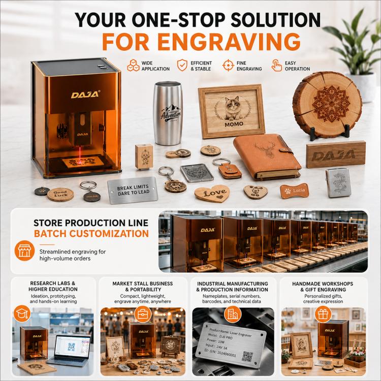 DAJA DJ6 Pro Mini Fully Automatic Laser Engraving Machine