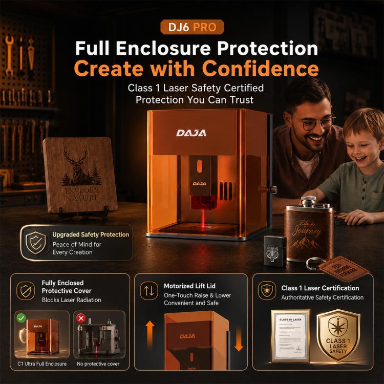 DAJA DJ6 Pro Mini Fully Automatic Laser Engraving Machine