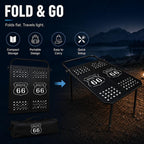 Outdoor Camping Off-Road Portable Folding Metal Dining Table