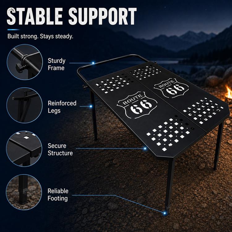 Outdoor Camping Off-Road Portable Folding Metal Dining Table