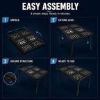 Outdoor Camping Off-Road Portable Folding Metal Dining Table