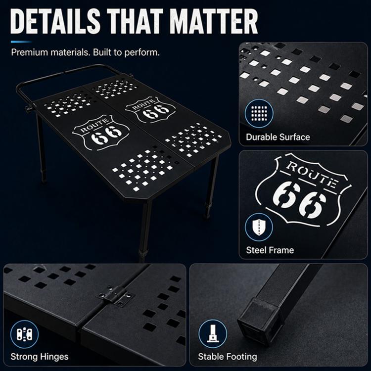 Outdoor Camping Off-Road Portable Folding Metal Dining Table