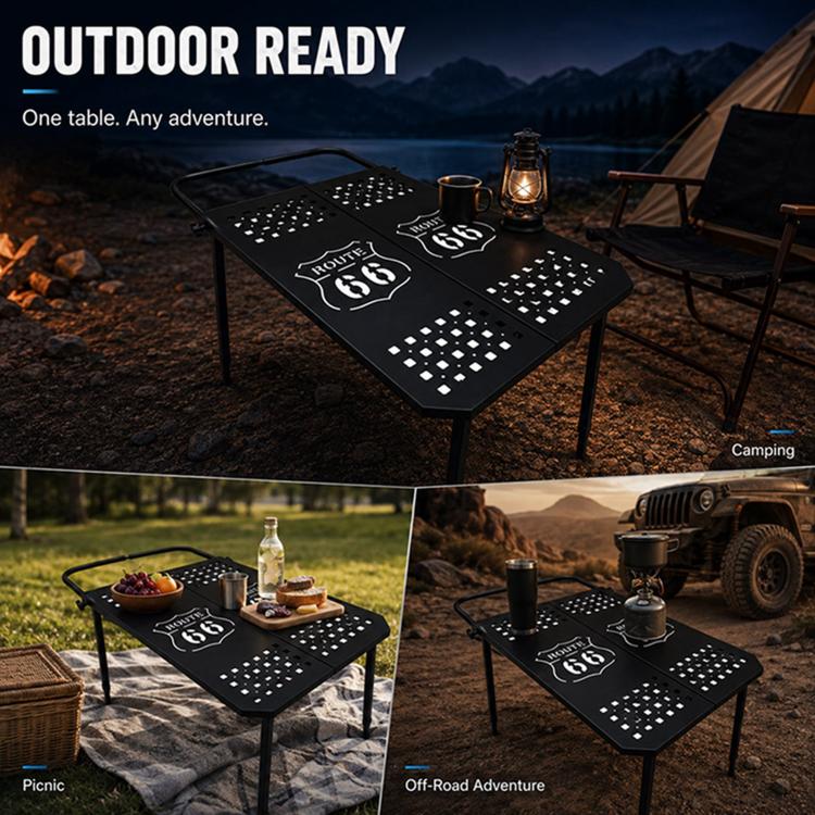 Outdoor Camping Off-Road Portable Folding Metal Dining Table