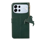 Genuine Leather Litchi Texture RFID Leather Phone Case