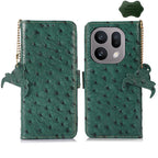 Ostrich Pattern Genuine Leather RFID Phone Case