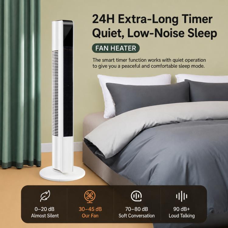 Freestanding Tower Fan, Three-Speed Bladeless Floor Fan — view 10