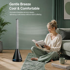 Carkiien SKJ-CR010D Floor Freestanding Bladeless Tower Fan, Circulation Fan with Remote Control — Black