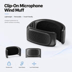Microphone Wind Muff Noise Reduction Windshield Cover — Black