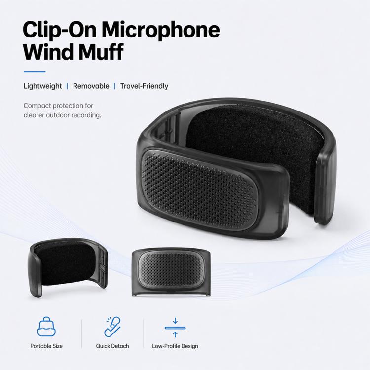 Microphone Wind Muff Noise Reduction Windshield Cover — Black