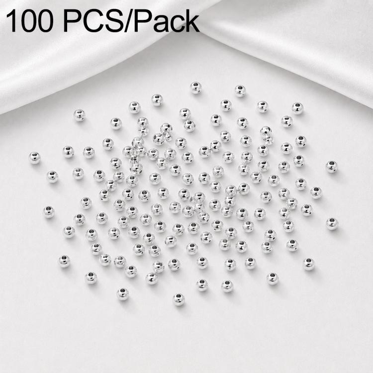 100 PCS/Pack Gold-Plated Round Spacer Beads for DIY Jewelry Making, Smooth Finish, Straight Hole — 2.5mm Hole 1.0mm