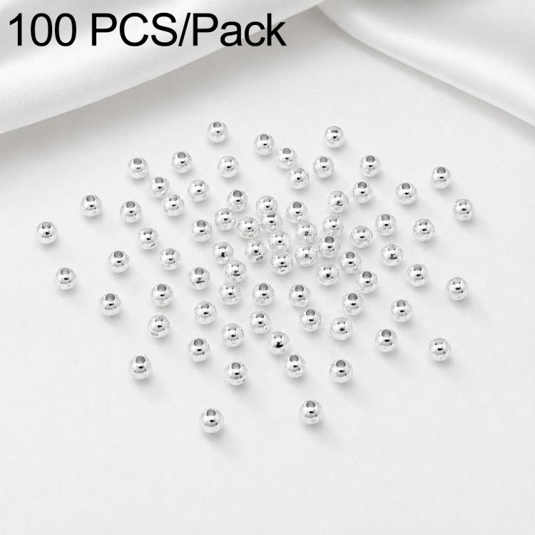 100 PCS/Pack Gold-Plated Round Spacer Beads for DIY Jewelry Making, Smooth Finish, Straight Hole — 6mm Hole 1.5mm