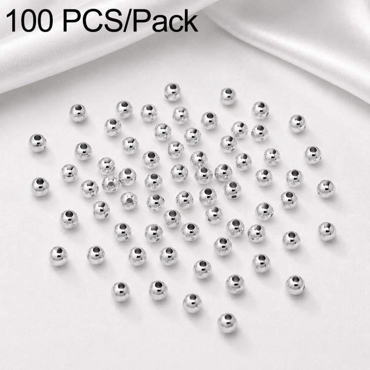 100 PCS/Pack Gold-Plated Round Spacer Beads for DIY Jewelry Making, Smooth Finish, Straight Hole — view 27