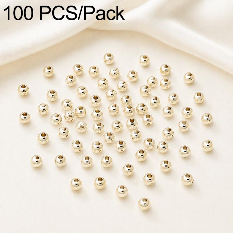 100 PCS/Pack Gold-Plated Round Spacer Beads for DIY Jewelry Making, Smooth Finish, Straight Hole — view 31
