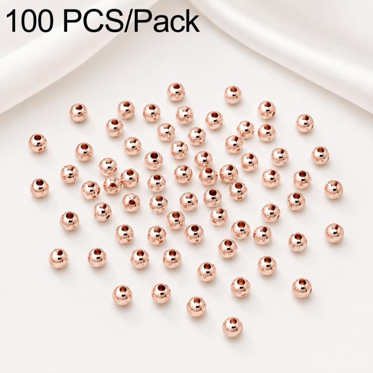100 PCS/Pack Gold-Plated Round Spacer Beads for DIY Jewelry Making, Smooth Finish, Straight Hole — view 35