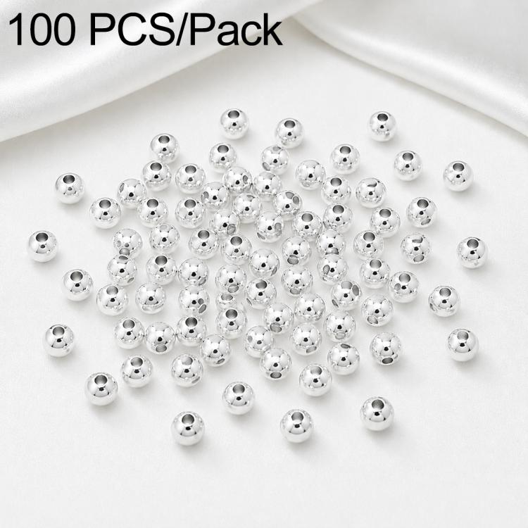 100 PCS/Pack Gold-Plated Round Spacer Beads for DIY Jewelry Making, Smooth Finish, Straight Hole — view 46