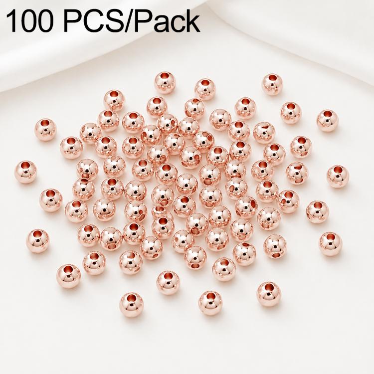 100 PCS/Pack Gold-Plated Round Spacer Beads for DIY Jewelry Making, Smooth Finish, Straight Hole — view 47