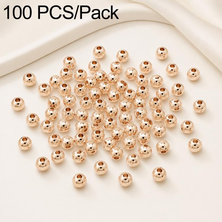 100 PCS/Pack Gold-Plated Round Spacer Beads for DIY Jewelry Making, Smooth Finish, Straight Hole — view 48