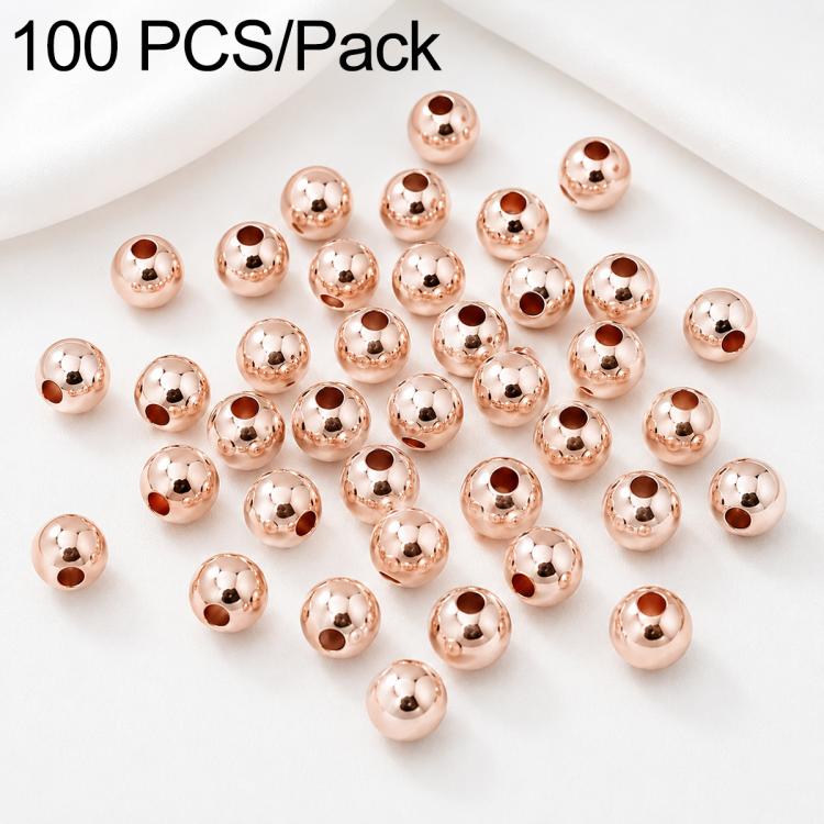 100 PCS/Pack Gold-Plated Round Spacer Beads for DIY Jewelry Making, Smooth Finish, Straight Hole — view 59