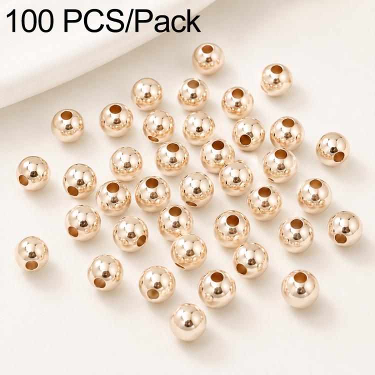 100 PCS/Pack Gold-Plated Round Spacer Beads for DIY Jewelry Making, Smooth Finish, Straight Hole — view 60