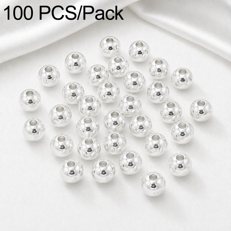 100 PCS/Pack Gold-Plated Round Spacer Beads for DIY Jewelry Making, Smooth Finish, Straight Hole — 14K Gold