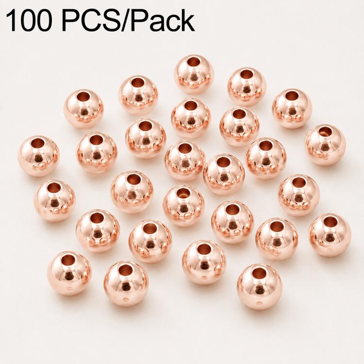 100 PCS/Pack Gold-Plated Round Spacer Beads for DIY Jewelry Making, Smooth Finish, Straight Hole — view 11