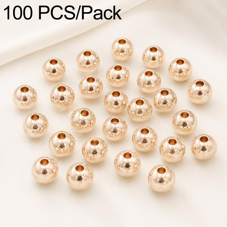 100 PCS/Pack Gold-Plated Round Spacer Beads for DIY Jewelry Making, Smooth Finish, Straight Hole — view 12