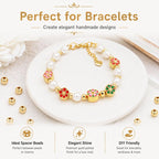 100 PCS/Pack Gold-Plated Round Spacer Beads for DIY Jewelry Making, Smooth Finish, Straight Hole