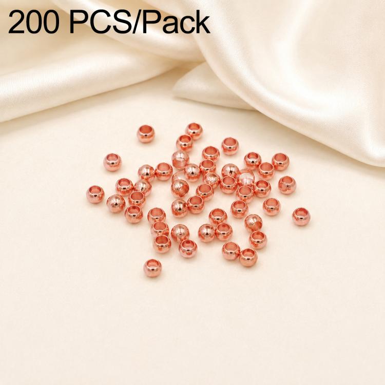200 PCS/Pack Tarnish-Resistant Eco Copper Crimp Stopper Beads for DIY Jewelry Making — 3mm Stopper Hole 1.7mm