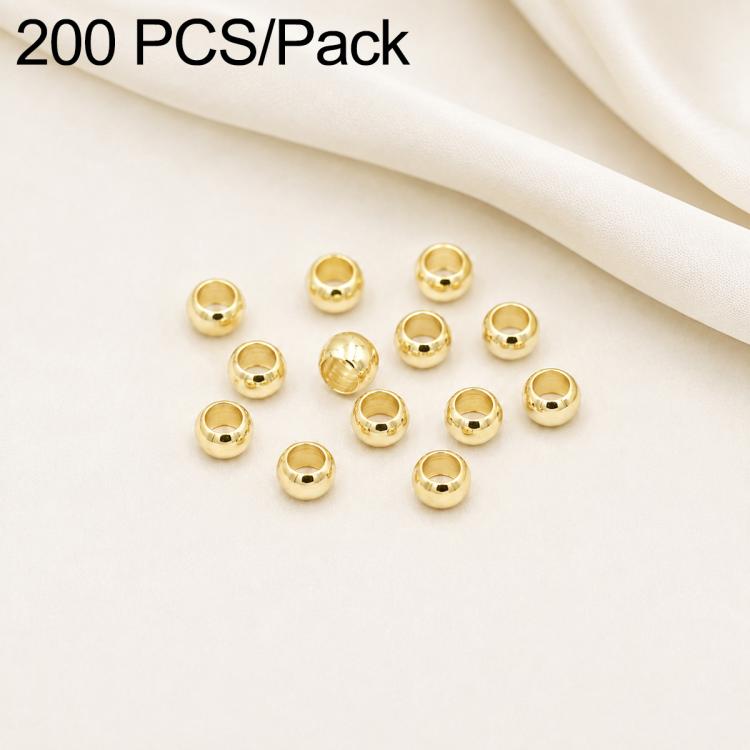 200 PCS/Pack Tarnish-Resistant Eco Copper Crimp Stopper Beads for DIY Jewelry Making — 14K Gold