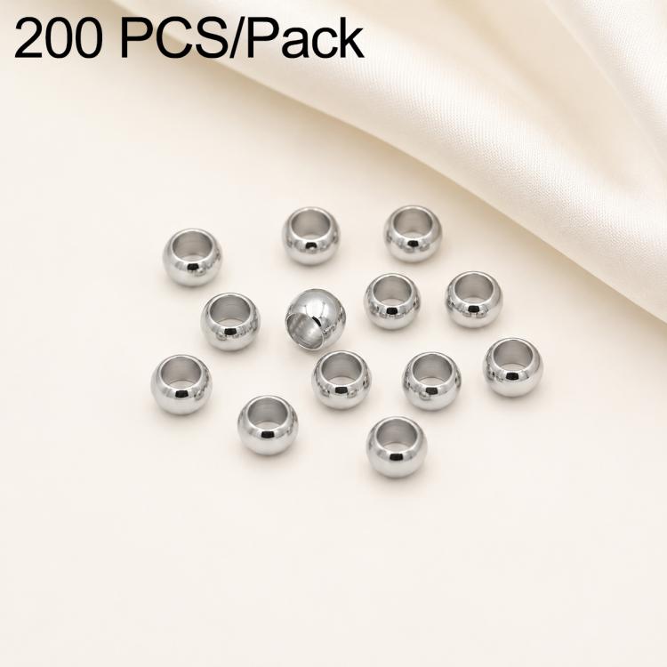200 PCS/Pack Tarnish-Resistant Eco Copper Crimp Stopper Beads for DIY Jewelry Making — White Gold